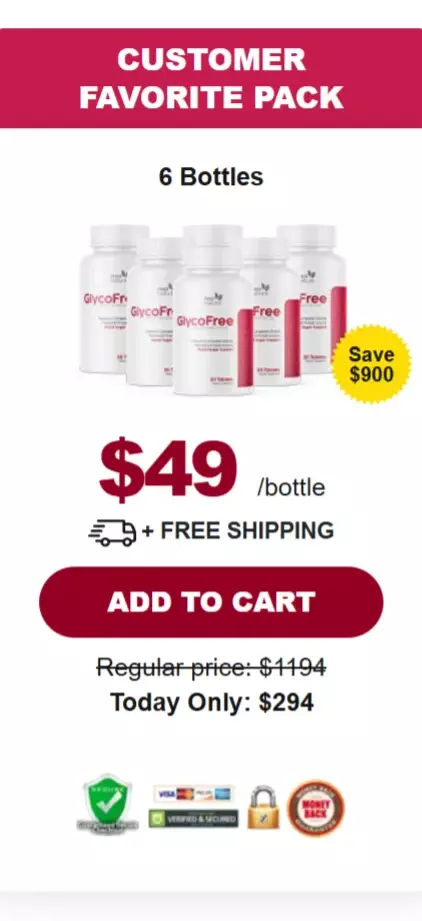 GlycoFree™ 6 bottles pricing